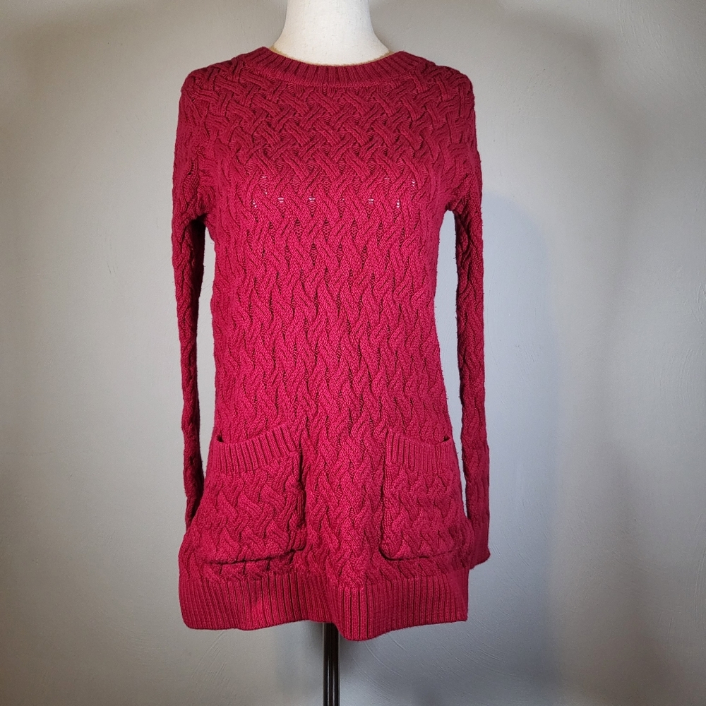 Jean Pierre Red Knitted Sweater 100% Cotton Size S